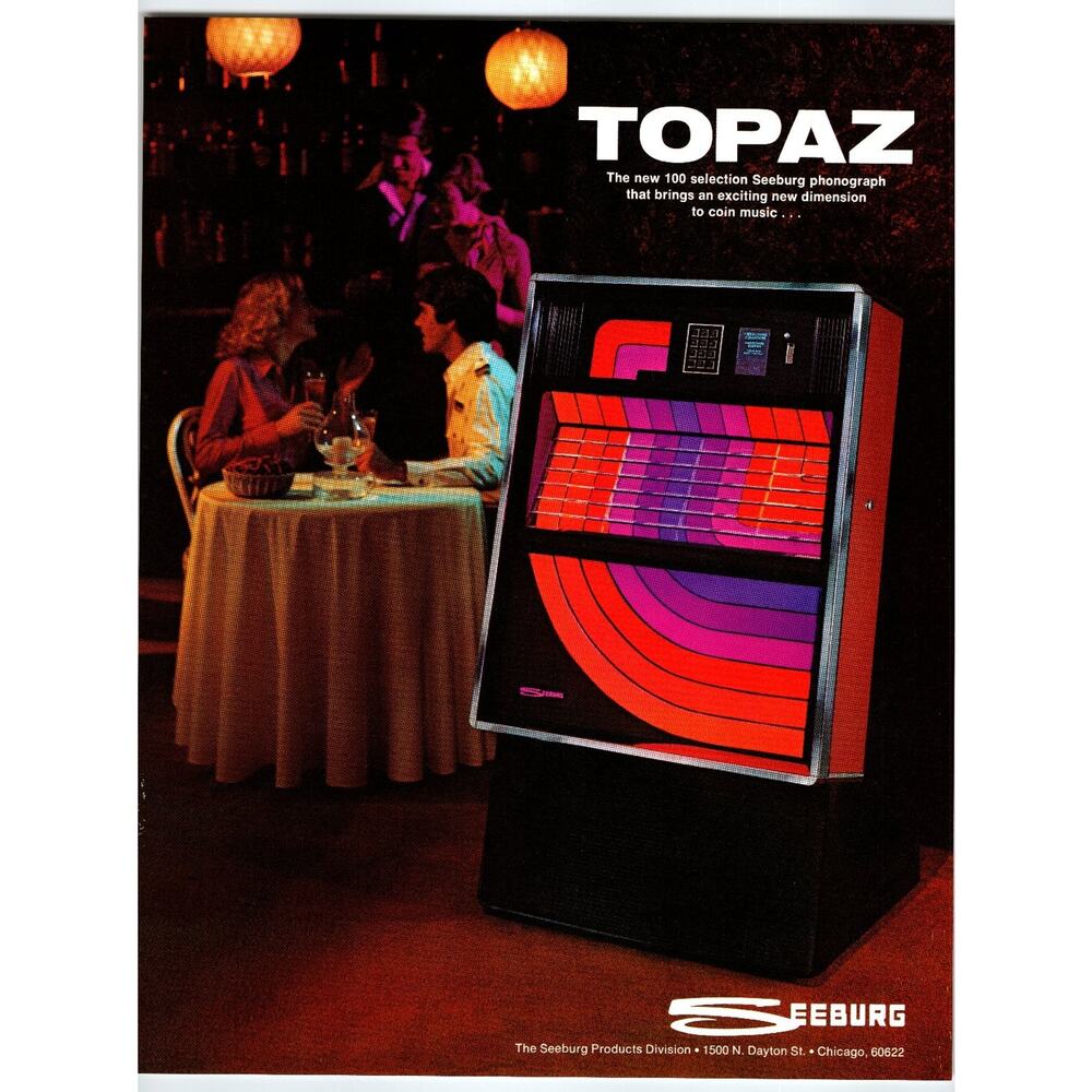 1960s Seeburg Topaz Jukebox Brochure Vintage Music Machine Flyer